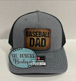 Baseball Dad Leather Patch Hat