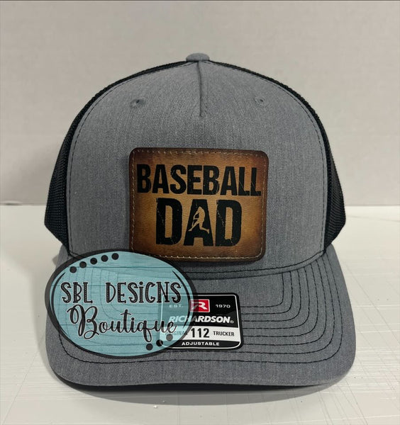 Baseball Dad Leather Patch Hat