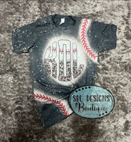 Baseball Monogram Bleached T-shirt