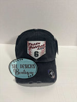 Team Name and Number Home Plate Shaped Leather Patch Hat