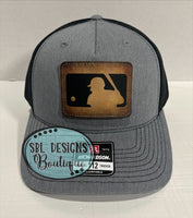 Baseball Player Leather Patch Hat