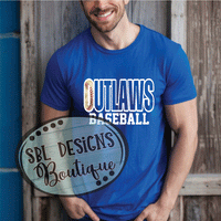 Outlaws Baseball in O- T-shirt- Unisex Design (Royal Blue)
