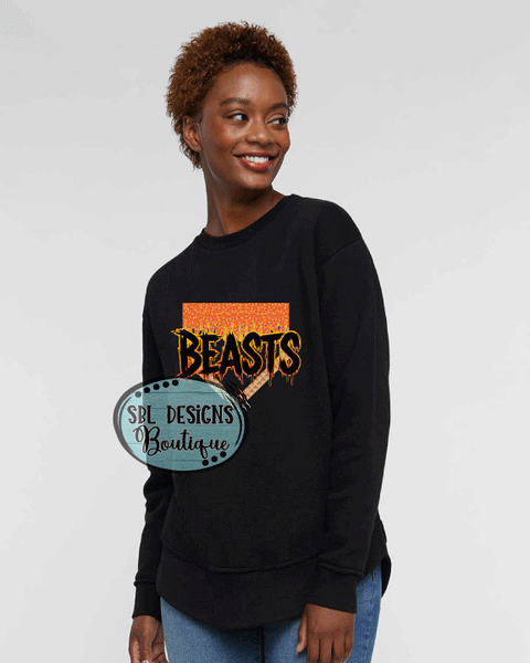Beasts 8U | Ice Cream Drip | Women's Black Premium Sweatshirt