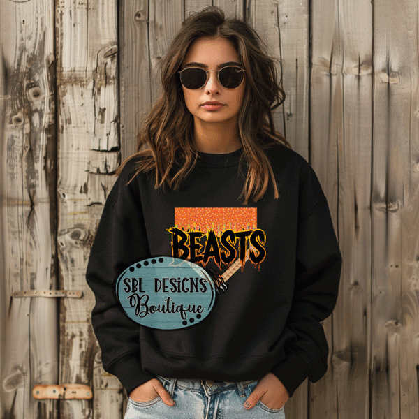 Beasts 8U | Beasts Ice Cream Drip | Black Sweatshirt