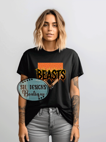 Beasts 8U | Ice Cream Drip | Black T-Shirt