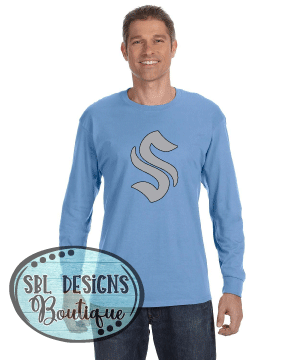 New Georgia Smoke Logo Only Light Blue Long Sleeve T-Shirt
