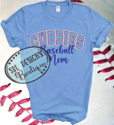 Cubbies Arched Baseball Mom