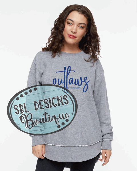 Outlaws Ladies Design- Cursive- Premium Sweatshirt- GLITTER DESIGN