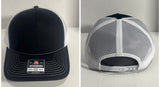 Team Name and Number Home Plate Shaped Leather Patch Hat