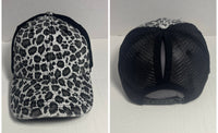 Leopard Basebll Mom Leather Patch Hat