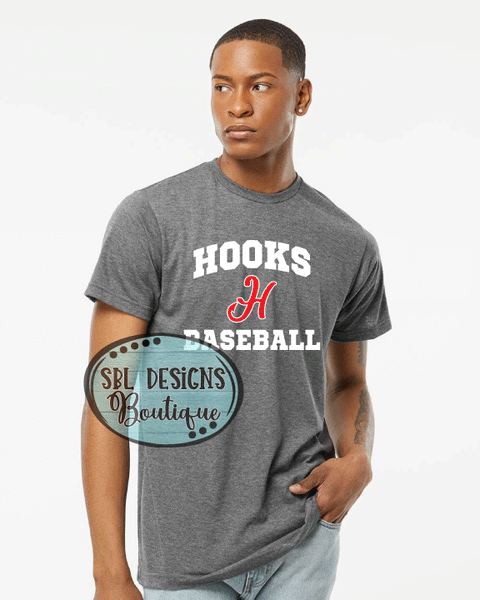 New GA Hooks | Hooks Baseball | Charcoal T-Shirt