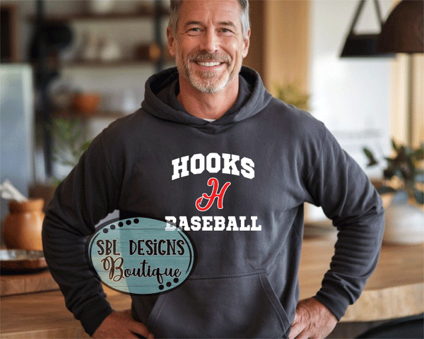 New GA Hooks | Hooks Baseball | Charcoal Hoodie