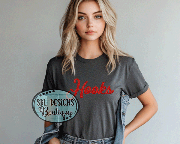 New GA Hooks | GLITTER Team Logo | Charcoal T-Shirt