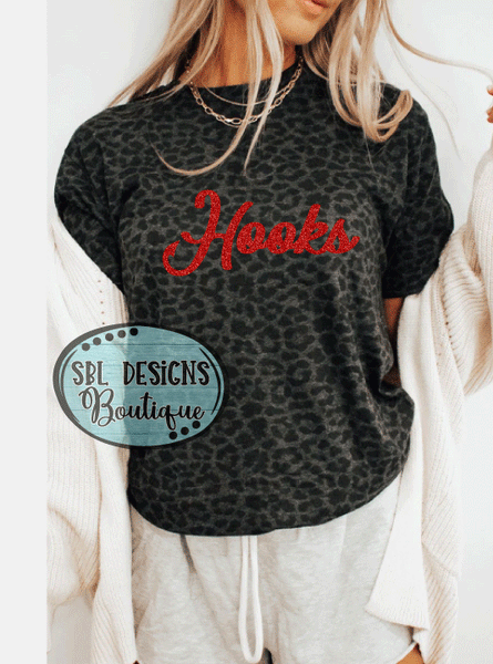 New GA Hooks | GLITTER Team Logo | Black Leopard Premium T-Shirt