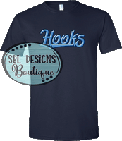 Hooks Logo Navy Tee, Sweatshirt, or Hoodie