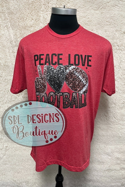 Peace Love Football T-Shirt