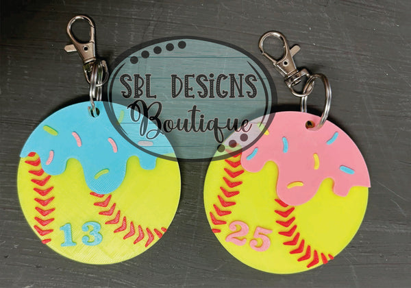 Softball Drip Bag Tag