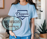PS Choppers | Fans GLITTER Team Logo | Light Blue T-Shirts | Grey Tank Top