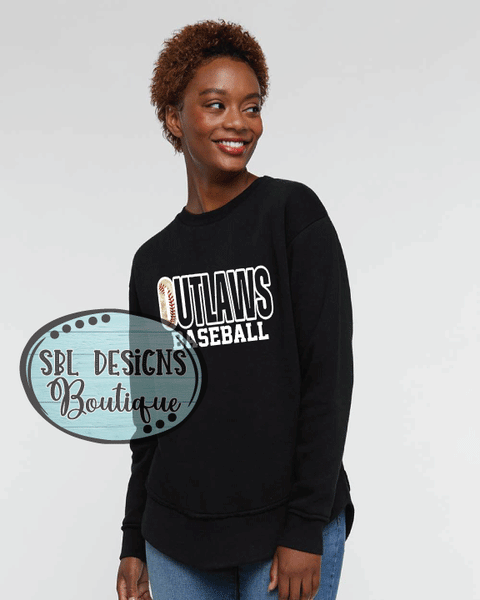 Williams Outlaws | Baseball in O | Women's Black Premium Sweatshirt