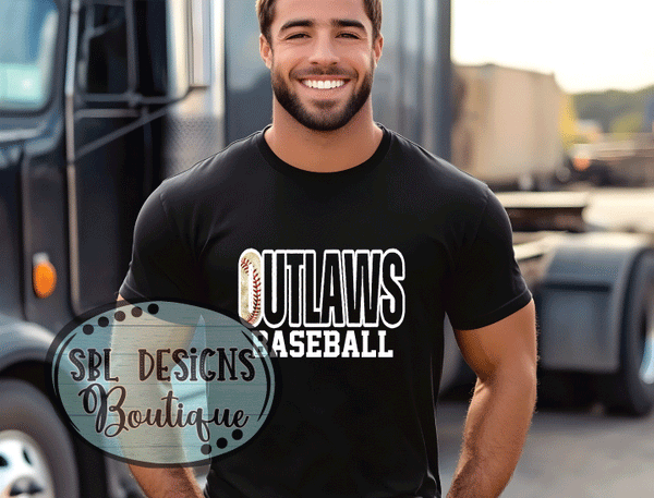 Willams Outlaws | Baseball in O | Black T-Shirt