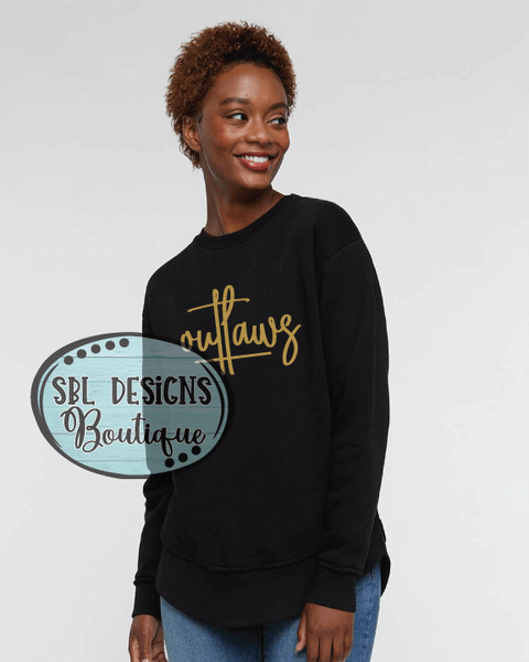 Williams Outlaws | Cursive Outlaws | Women's Black Premium Sweatshirt