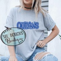 Outlaws Ladies- Outline Design- (Sport Grey T-Shirt)