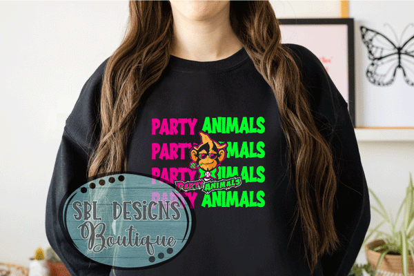 NG Party Animals | Stacked | Black Sweatshirt