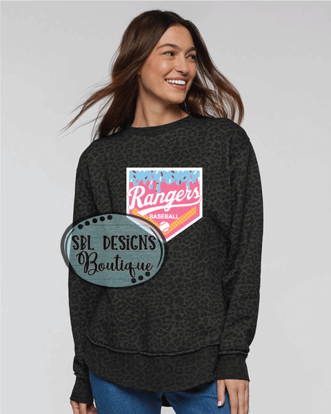 New Georgia Rangers | Team Logo | Women's Black Leopard Premium Sweatshirt