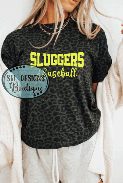 New GA Sluggers | GLITTER DESIGN Sluggers Baseball | Black Leopard Premium T-Shirt