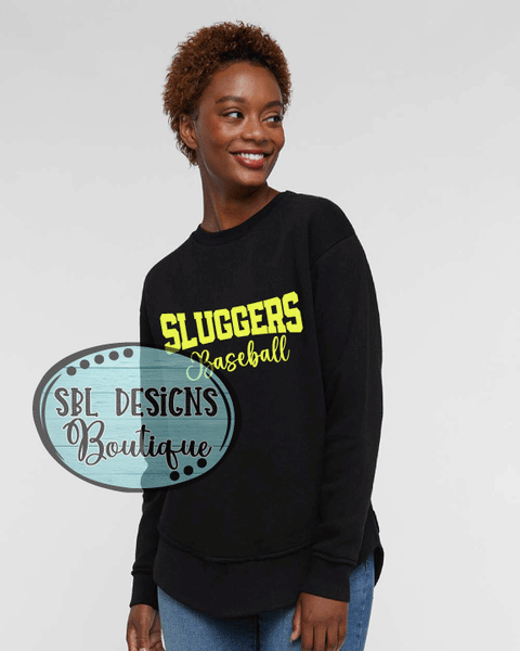 New GA Sluggers | GLITTER DESIGN Sluggers Baseball | Women's Black Premium Sweatshirt