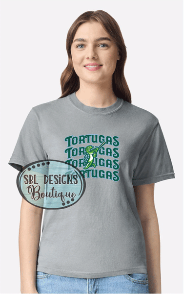 New Georgia Tortugas | Tortugas Stacked | Granite Comfort Colors T-Shirt