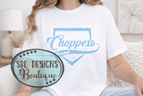 PS Choppers | Light Blue GLITTER Team Logo | Fan Apparel Collection